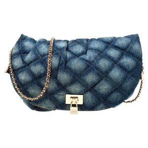 Dolce & Gabbana Quilted Denim Flap Lock Bag